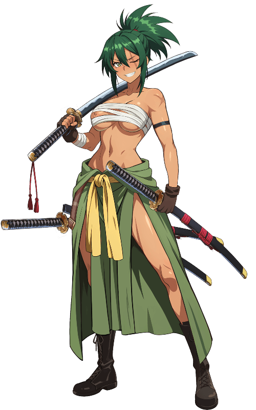 tora asahi guardian vigilante three katanas waifu shop